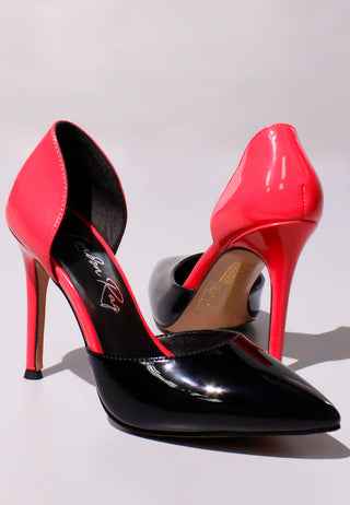 Candy Cane Patent Faux Leather High Heel Pumps - Glamourous Grace