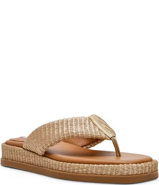 Bella Natural Raffia Thong Sandals Flip Flops