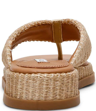 Bella Natural Raffia Thong Sandals Flip Flops