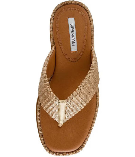 Bella Natural Raffia Thong Sandals Flip Flops