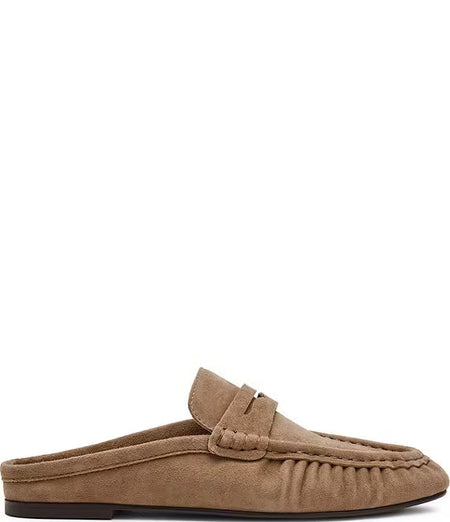 Rafe Suede Slip On Mules Taupe Suede
