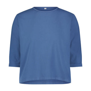 3-4 Sleeve Cotton Tee- Denim