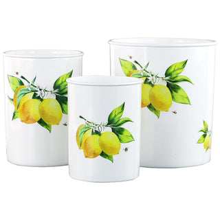 3pc Plastic Utensil Holders, Fresh Lemons