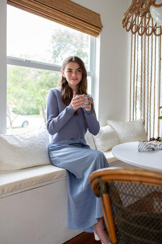 Crop Sweater Summer Knit- Periwinkle