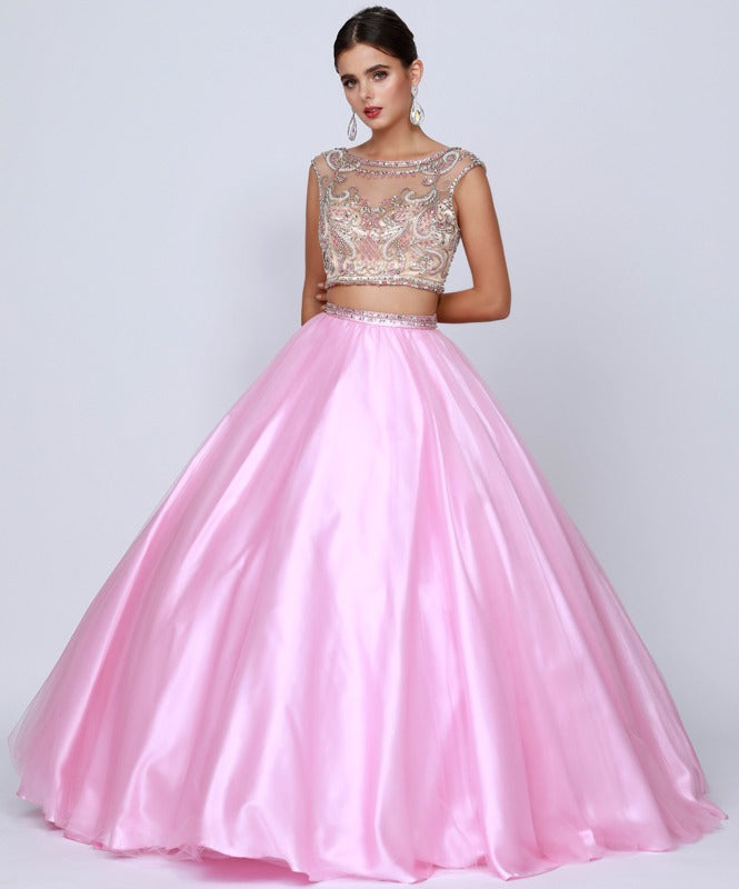 Juliet 338 Quinceanera Dress 2-Piece Bateau Neckline Cap Sleeve - Glamourous Grace
