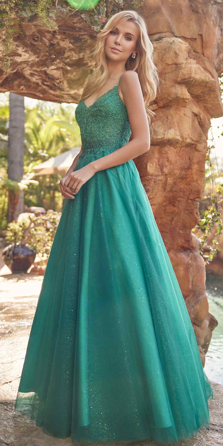 Juliet 268 Embroidered Sparkle Tulle Ball Gown - Glamourous Grace