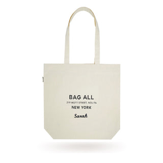 New York City Tote with Zipper and Inside Pocket – Cream - Glamourous Grace