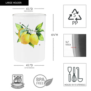 3pc Plastic Utensil Holders, Fresh Lemons