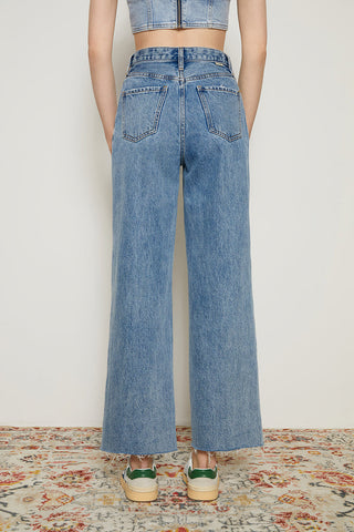 CHILL Pleat Straight Ankle Jeans HJ133 [FINAL SALE] - Glamourous Grace