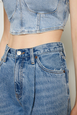 CHILL Pleat Straight Ankle Jeans HJ133 [FINAL SALE] - Glamourous Grace