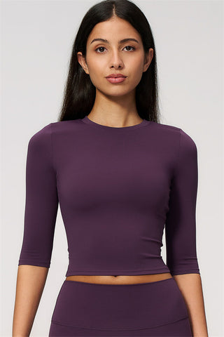 The Natalia Half-Sleeve Top Wide-Leg Crop 2-Piece Set