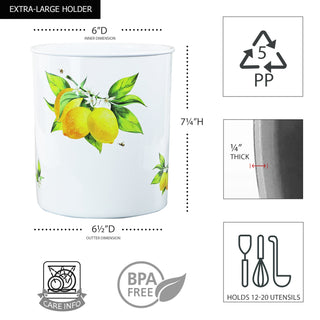 3pc Plastic Utensil Holders, Fresh Lemons