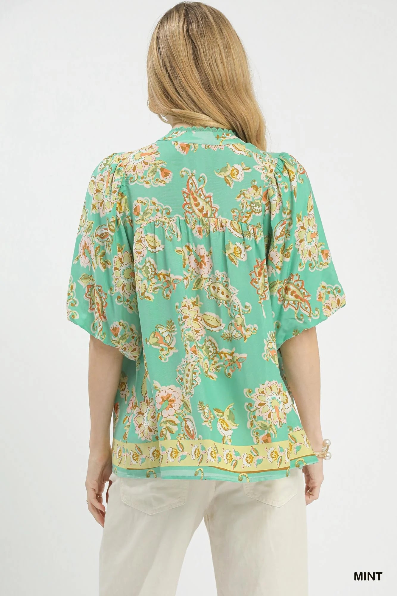 Umgee Apricot Floral Boho Blouse - Glamourous Grace