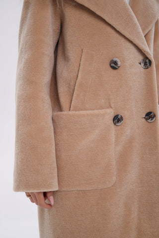Genuine Lama Fur Virgin Wool Coat