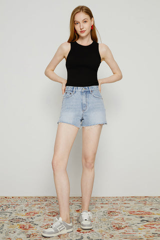 High Rise Denim Shorts HJ167 [FINAL SALE] - Glamourous Grace