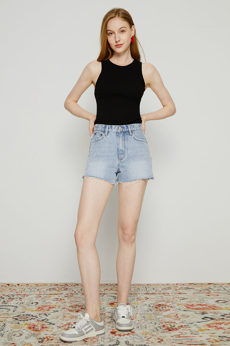 High Rise Denim Shorts HJ167 [FINAL SALE] - Glamourous Grace