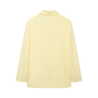 Women's Jacket Pastel Yellow Oversized Blazer BYMANYC ® New York WALL STREET LEMON SINGLE-BREASTED - New Collection