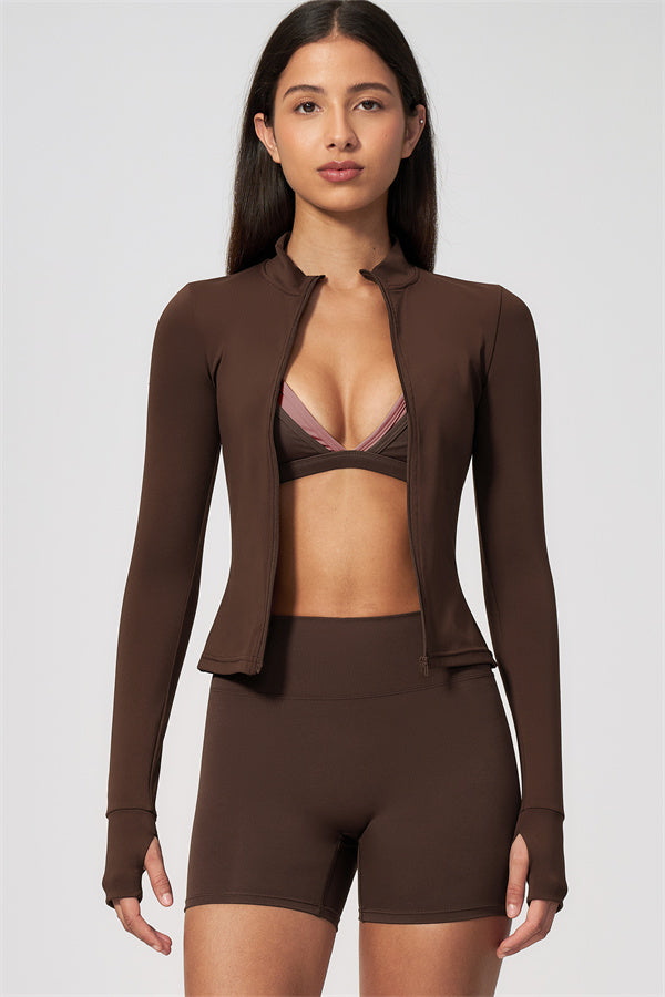 The Seraphine Jacket Sports Bra Shorts 3-Piece Set