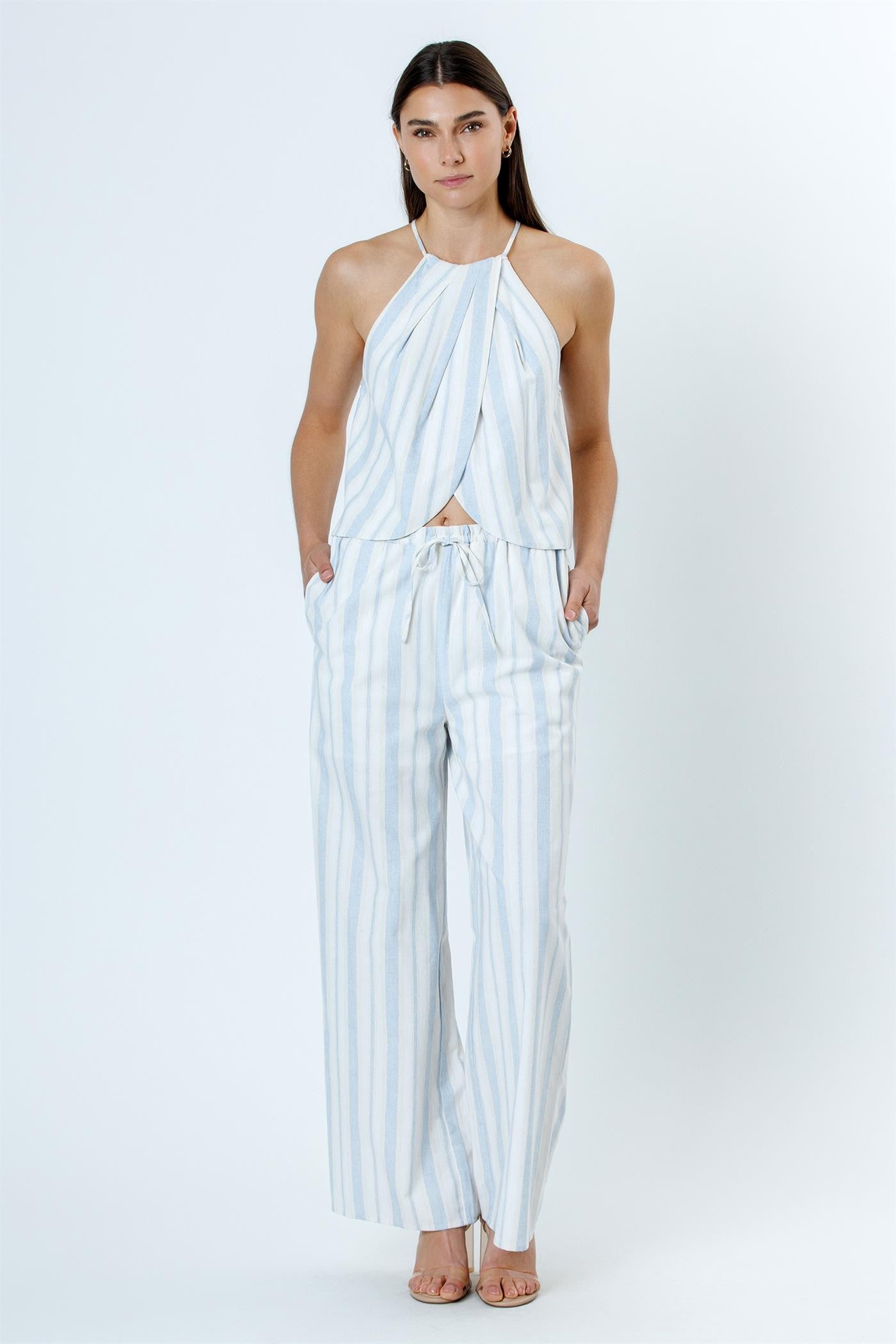 Santorini Striped Halter Top