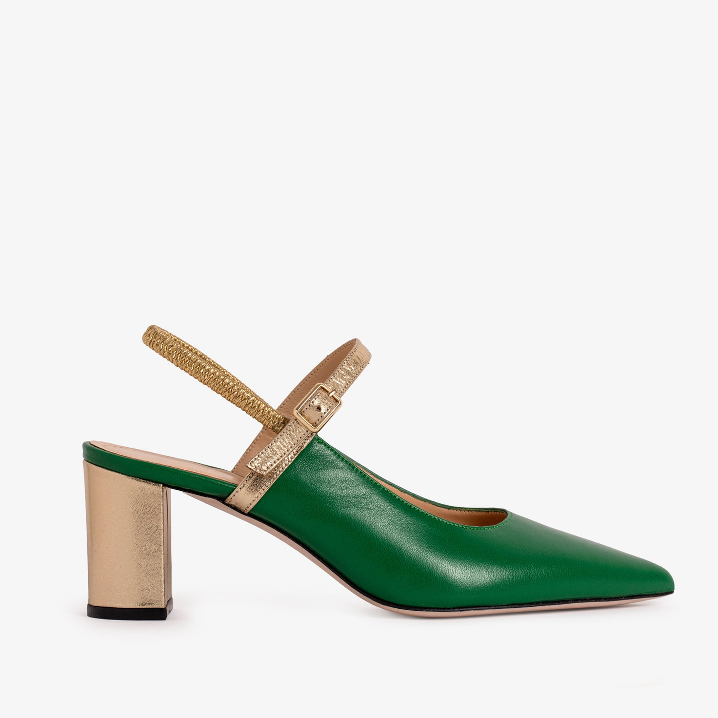 The Pompei Green Leather Women Slingback Sandal - Glamourous Grace