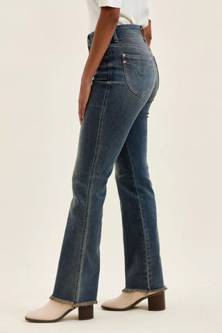 Judy Blue High Waist Double Button Frayed Hem Jeans