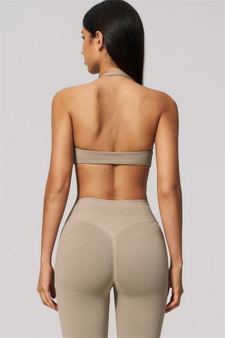 The Velvetine Halter Sports Bra Leggings 2-Piece Set
