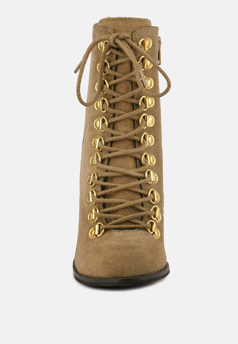 Goose-Feather Antique High Heeled Ankle Boot - Glamourous Grace