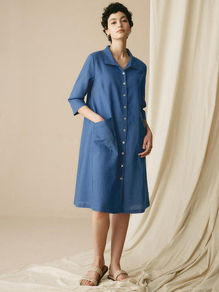 100% Linen Shirt Dress MADISON - Glamourous Grace