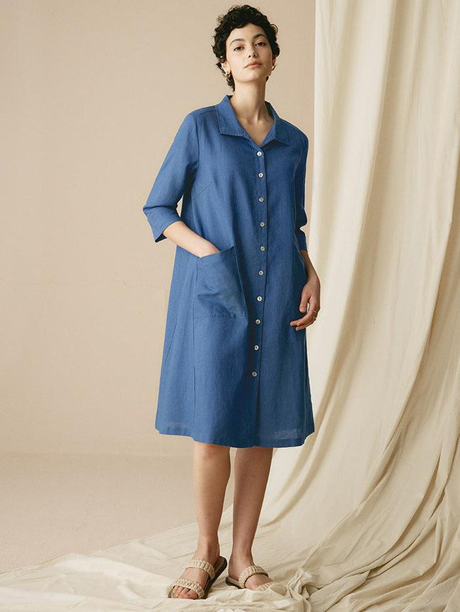 100% Linen Shirt Dress MADISON - Glamourous Grace