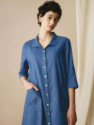 100% Linen Shirt Dress MADISON - Glamourous Grace