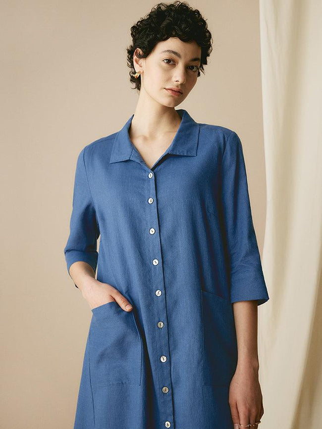 100% Linen Shirt Dress MADISON - Glamourous Grace