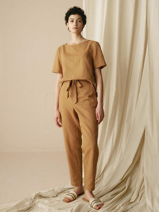100% Linen Two-Piece Casual Linen Tracksuit COLLEEN - Glamourous Grace