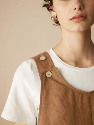 100% Linen U-Neck Short Jumpsuit KENDALL - Glamourous Grace