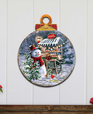 Hot Chocolate Stand - Frosty Fun Holiday Door Decor by D. Gelsinger - Christmas Santa Snowman Decor - 8611087H-DG