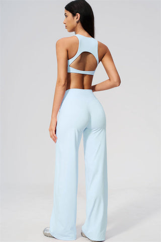 The Twirl Open Back Sports Bra Straight Leg Pants 2-Piece Set