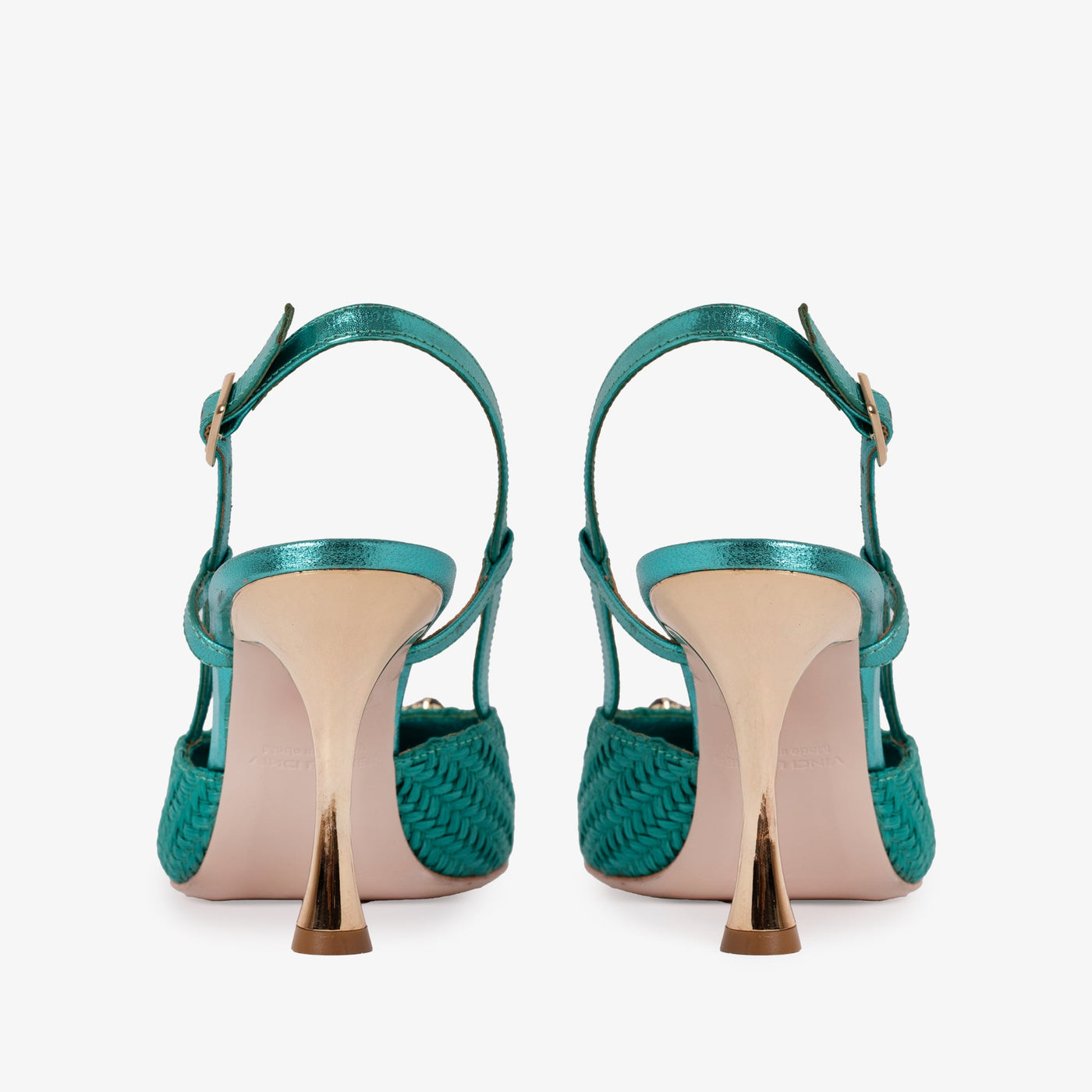The Luna Turquoise Leather Slingback Women Sandal - Glamourous Grace