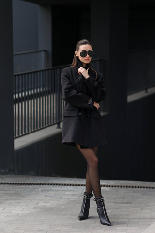 Andie Cashmere Wool Blend Blazer in Black
