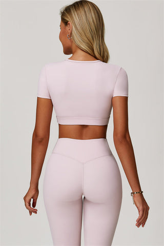 The Lavish Cut-out Crop Top Leggings 2-Piece Set