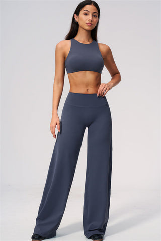The Twirl Open Back Sports Bra Straight Leg Pants 2-Piece Set