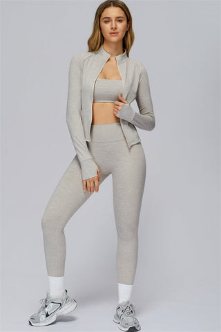 The Radiance Jacket Sports Bra Leggings 3-Piece Set