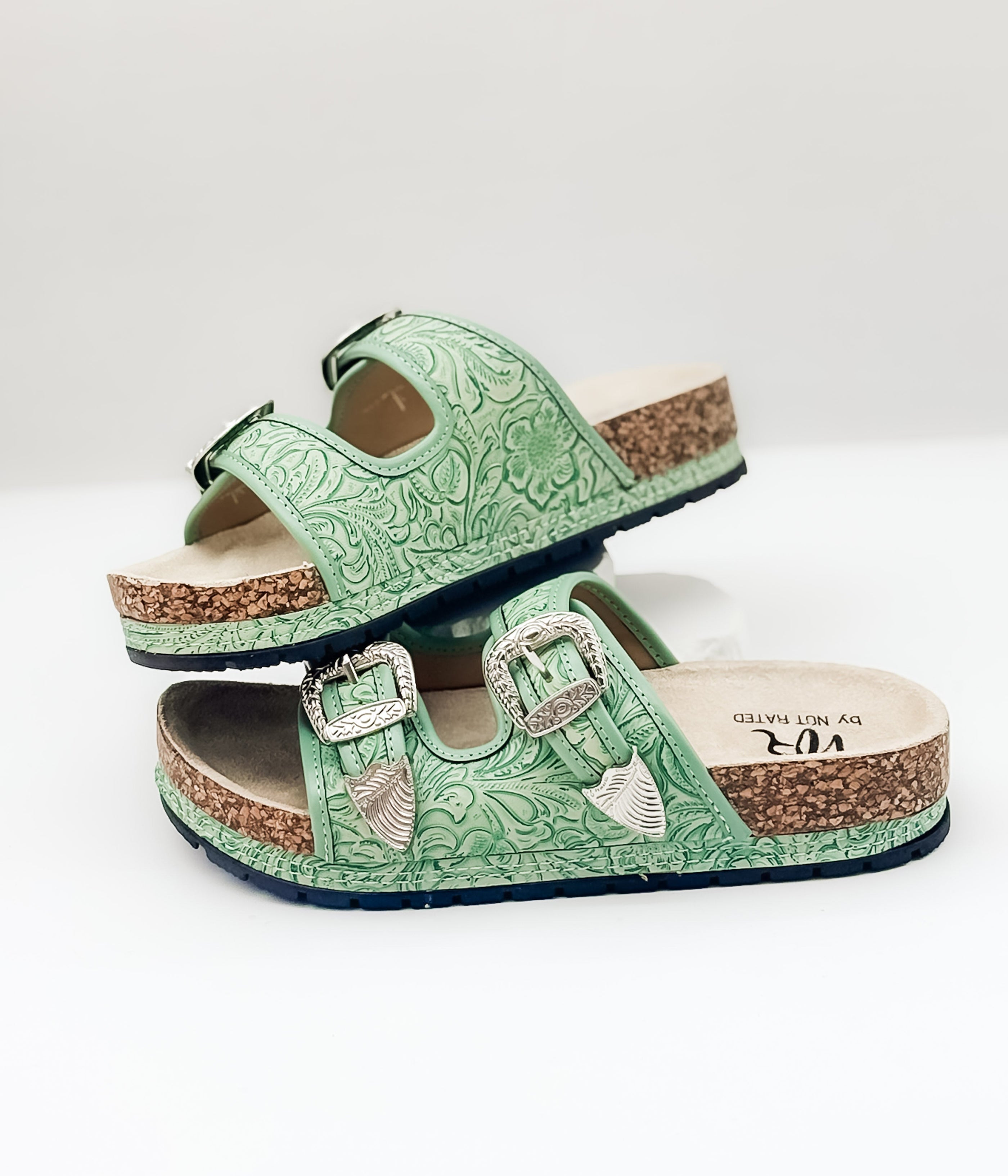Morgana Western Sandal in Green - Glamourous Grace