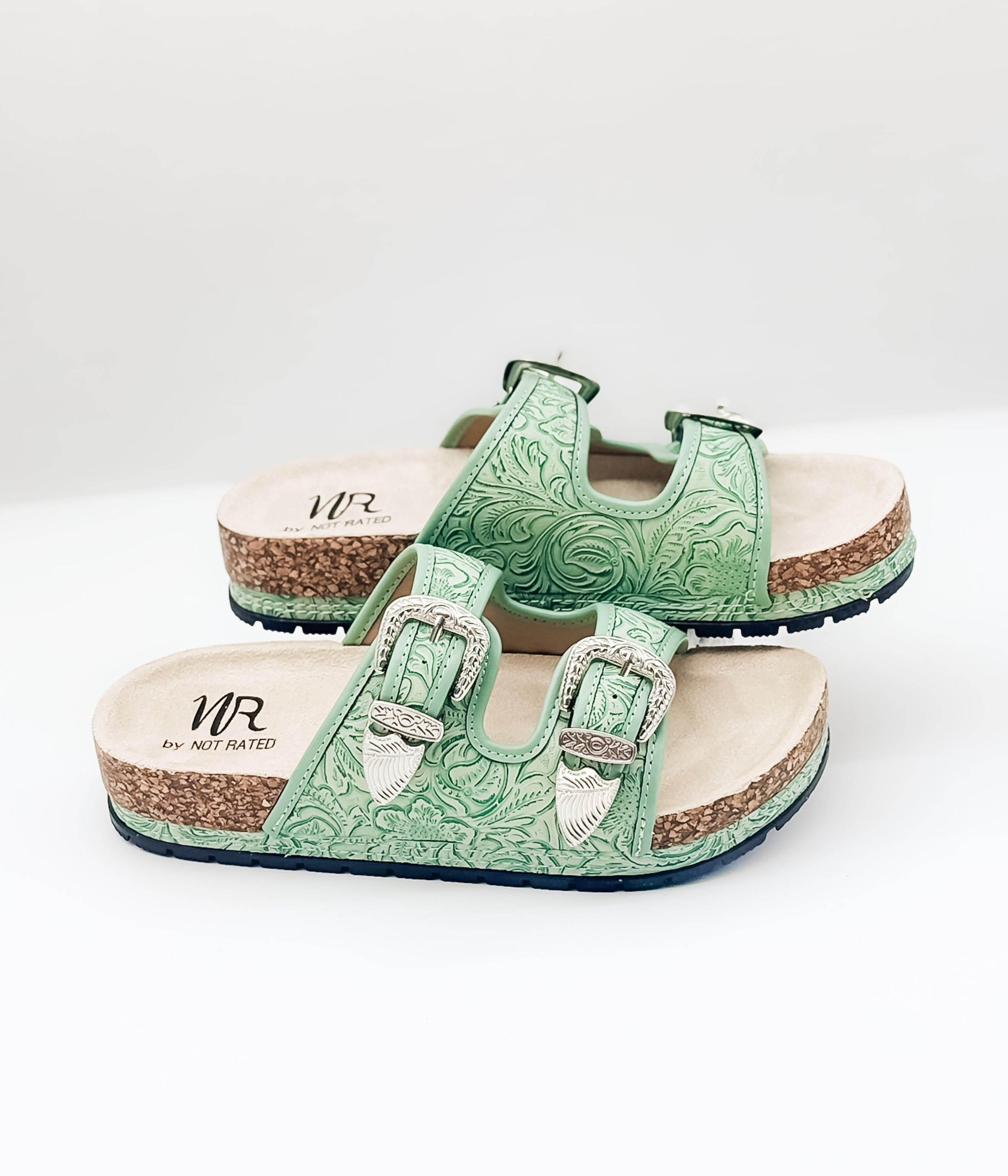 Morgana Western Sandal in Green - Glamourous Grace