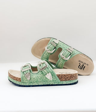 Morgana Western Sandal in Green - Glamourous Grace