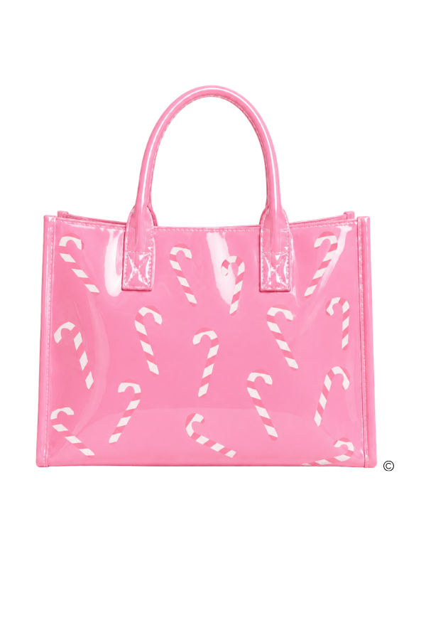 SC - ETA 9/30-10/14 The Pink Peppermint Vinyl Tote© - Glamourous Grace