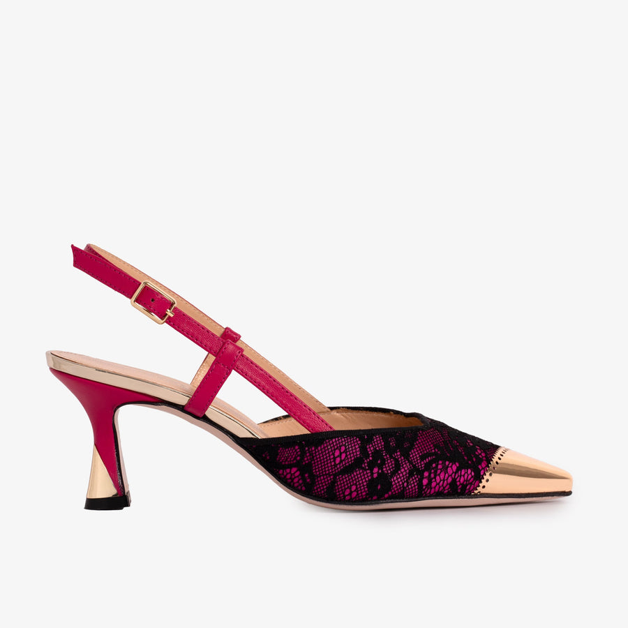The Bali Fuchsia Leather Slingback Women Sandal - Glamourous Grace