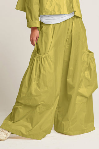 Nylon Big Pocket Pants - Chartreuse