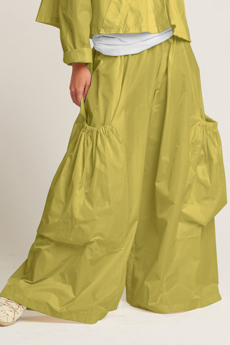 Nylon Big Pocket Pants - Chartreuse - Glamourous Grace