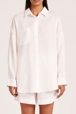 Lounge Heritage Linen Shirt | White - Glamourous Grace
