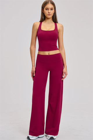 The Dynamic Crop Top Straight Leg Pants 2-Piece Set