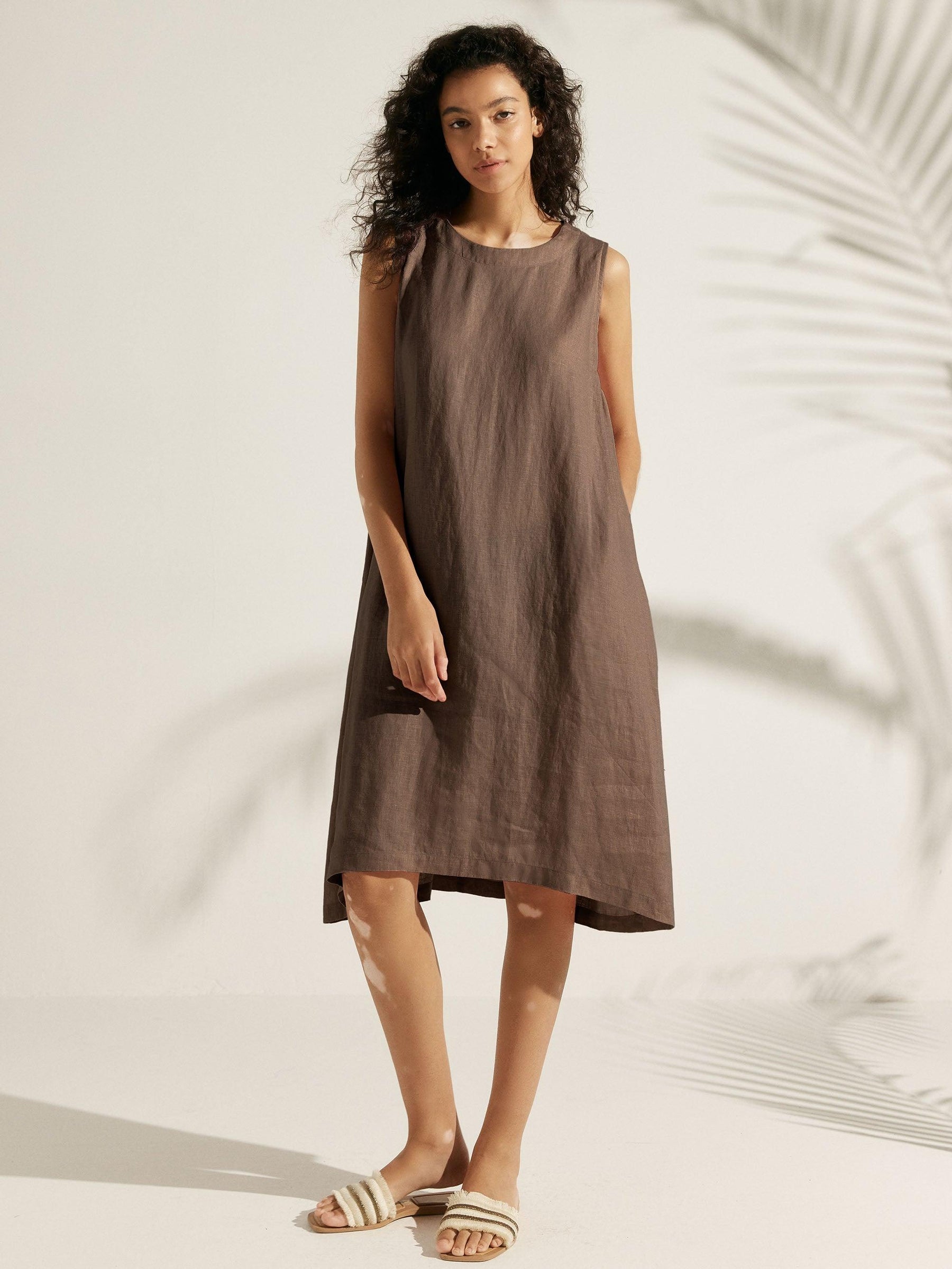 100% Linen Sleeveless Dress SIENNA - Glamourous Grace
